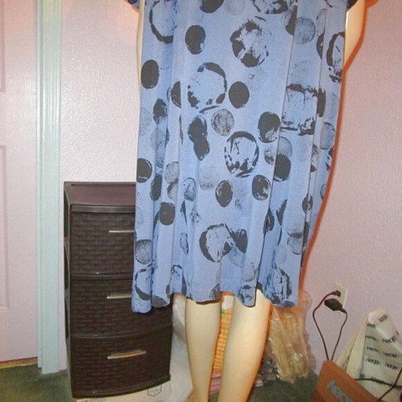 Bryn Walker Maya Dress Size L Pockets Stretch Short Sleeves Lagenlook Artsy Boho - Picture 11 of 12